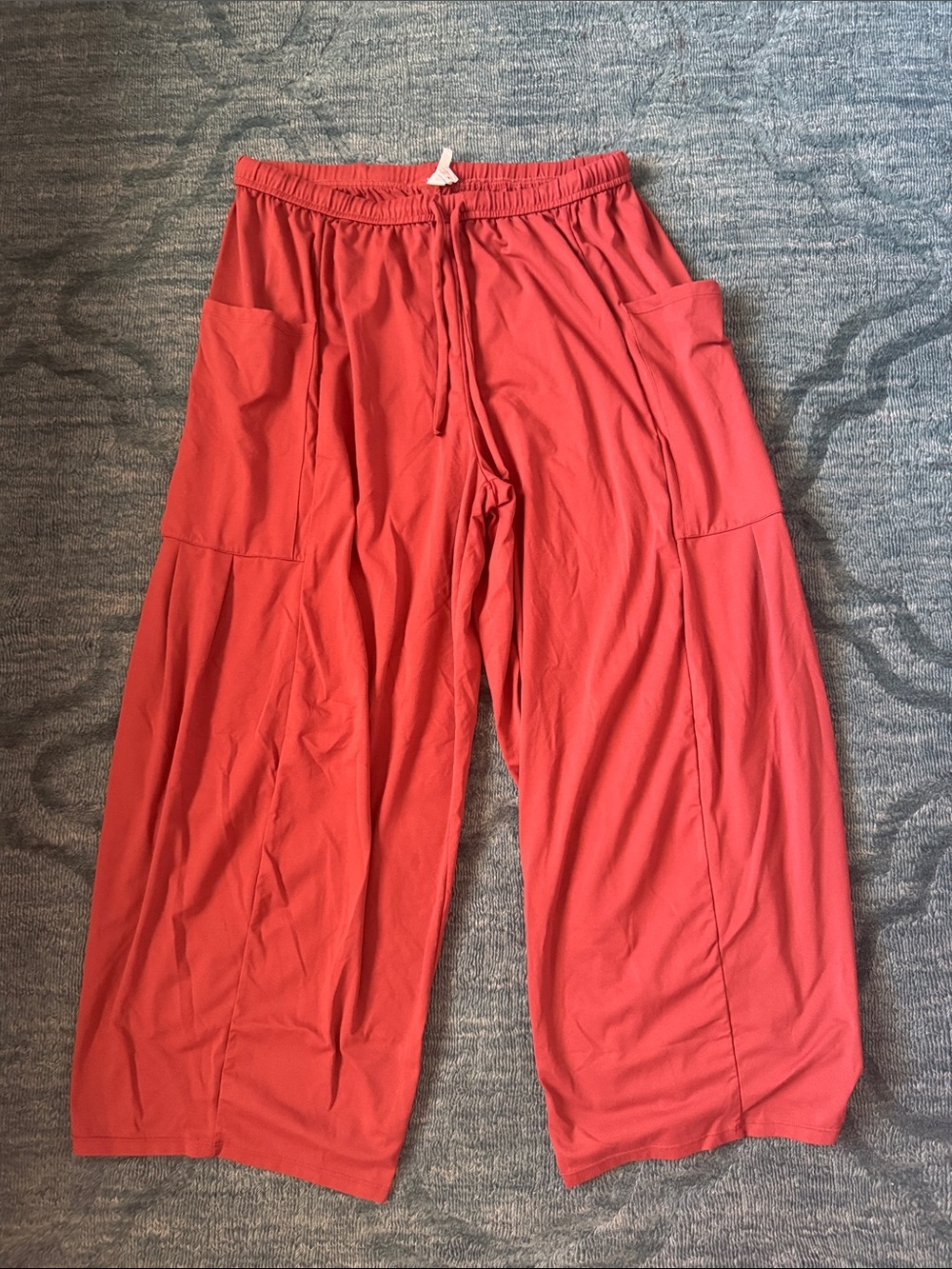 HALARA Coral Red Wide-Leg Jogger Pants